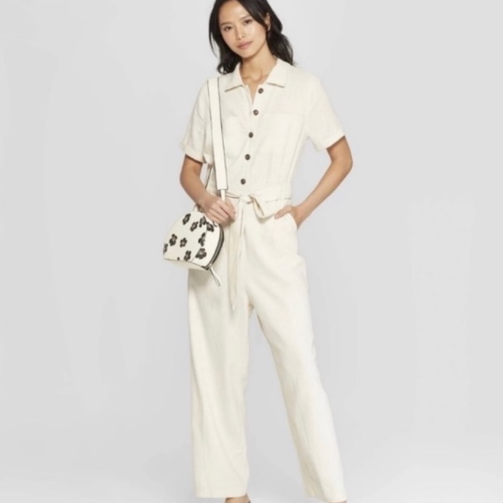 WHO WHAT WEAR Linen Jumpsuit